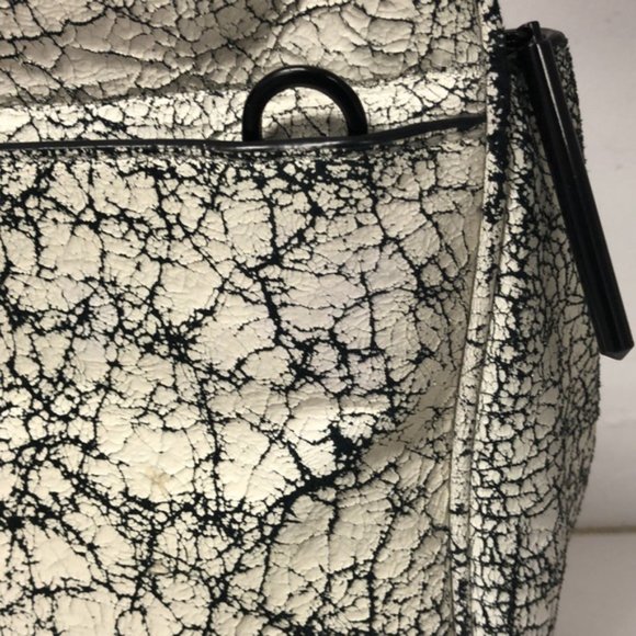 3.1 Phillip Lim Ryder Black and White Crackled Small Satchel - Picture 10 of 15